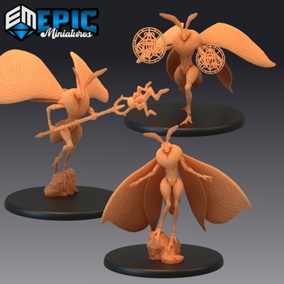 3d imprimible polilla reina conjunto enorme insecto híbrido insectoideo señor mariposa tercero etapa by epic miniatures mesa caracteres criaturas 3d print model - Mito3D