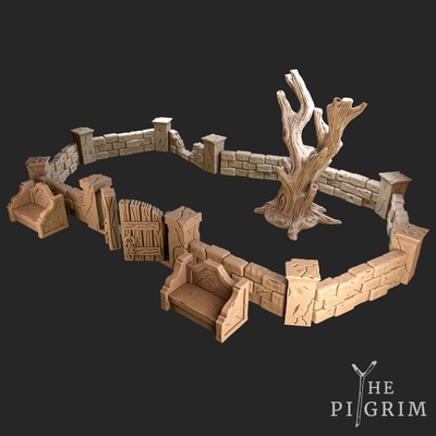 3d printable small yard - tabletop terrain dnd rpg scatter by jason beckers fantasy 3d print model - Mito3D