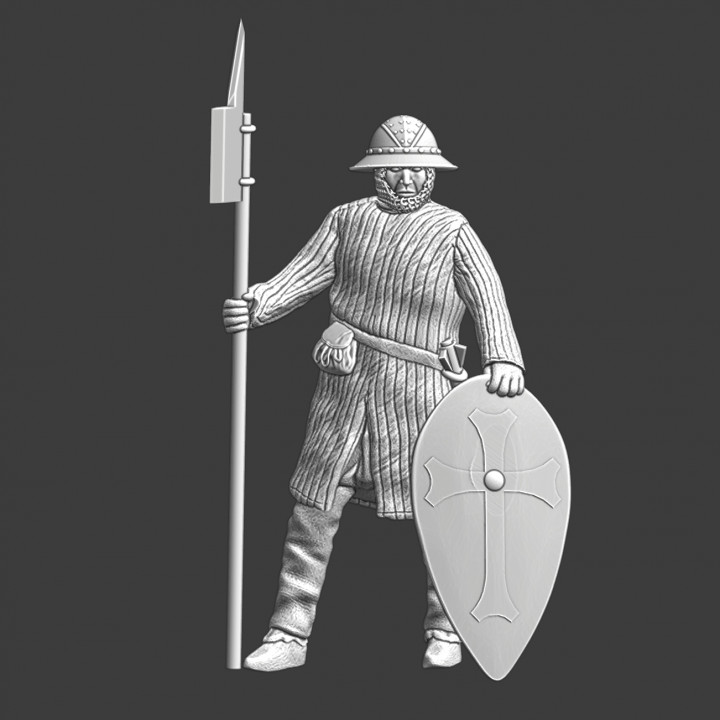 3d imprimable médiéval garde croisé infanterie by nord croisades miniatures table personnages créatures historique univers terrain 3D print model - Mito3D