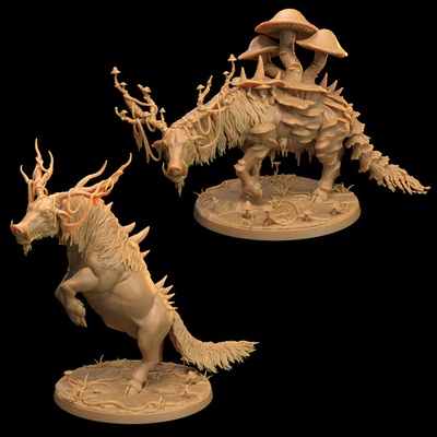 3d stampabile catoblepas + proliferato presupposto fungo bayou by drago cacciatori lodge tavolo personaggi creature fantasia universo wargaming 3d print model - Mito3D