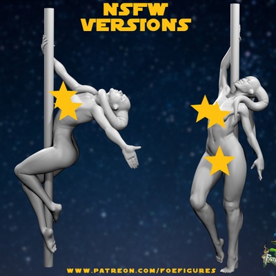 3d imprimable femelle extraterrestre danseurs nsfw by ennemi figures table personnages créatures sci univers 3d print model - Mito3D