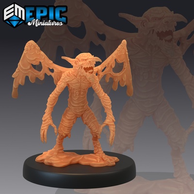 3d imprimível lama mephit pântano criança levada alado humanóide elementar encontro by epic miniatures tampo mesa personagens criaturas 3d print model - Mito3D