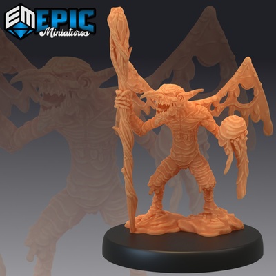 3d imprimível lama mephit cetro pântano criança levada alado humanóide elementar encontro by epic miniatures tampo mesa personagens criaturas 3d print model - Mito3D