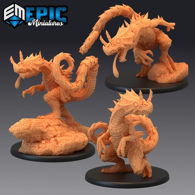 3d yazdırılabilir bukalemun raptor ayarlamak antik avcılık dinozor acımasız kertenkele jurassic sürüngen bataklık karşılaşma by epic miniatures masaüstü karakterler yaratıklar 3d print model - Mito3D