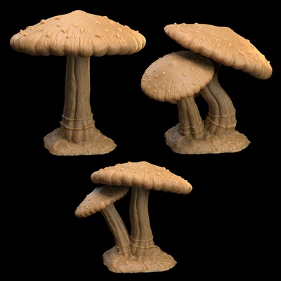 3d stampabile massiccio fungo alberi terreno presupposto bayou by drago cacciatori lodge tavolo fantasia wargaming 3d print model - Mito3D