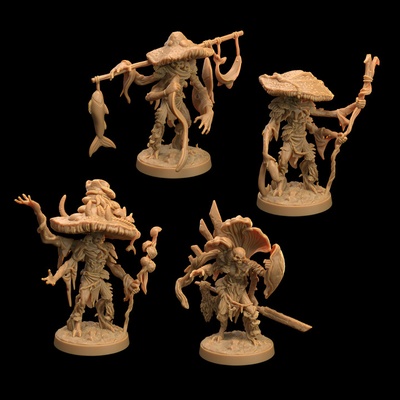 3d stampabile miconide miconoidi presupposto fungo bayou by drago cacciatori lodge tavolo personaggi creature fantasia universo wargaming 3d print model - Mito3D