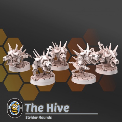 3d printable strider hounds presupported by hivemind minis tabletop characters & creatures sci-fi universe 3d print model - Mito3D