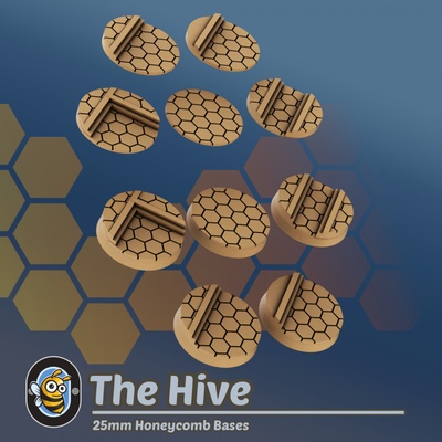 3d printable 25mm honeycomb base pack by hivemind minis tabletop terrain fantasy sci-fi 3d print model - Mito3D