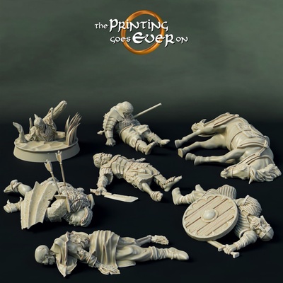 3d imprimable cadavres paquet humains orcs cheval présupporté by impression table wargaming 3d print model - Mito3D