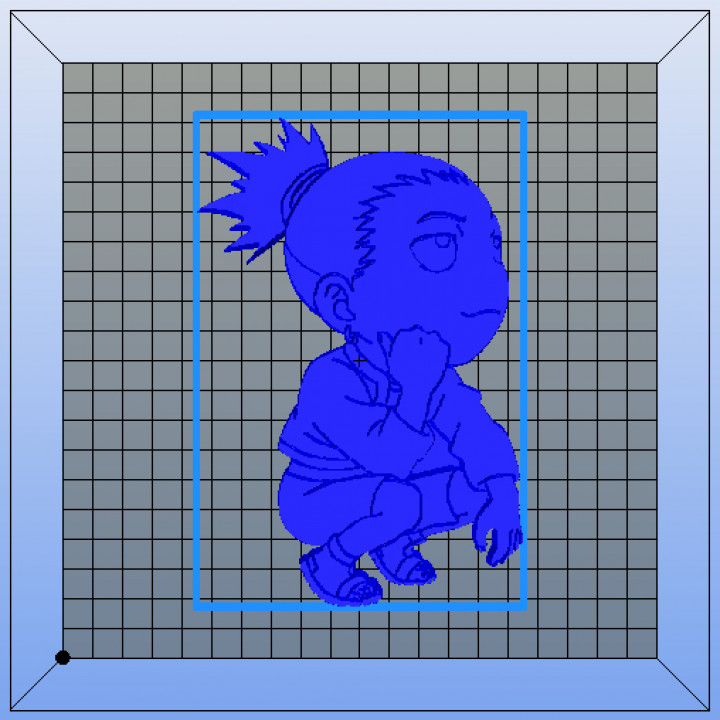 3d imprimible bas relief shikamaru chibi bois by capó sebastien ventilador arte anime manga 3D print model - Mito3D