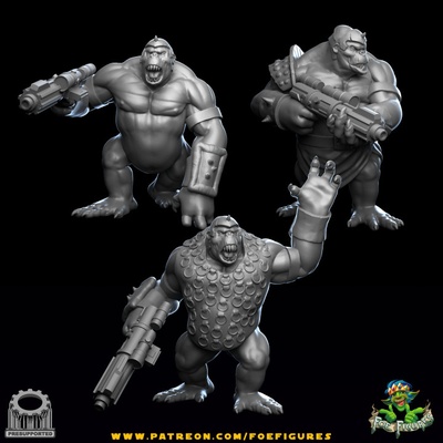 3d imprimable bataille singes by ennemi figures table personnages créatures sci univers 3d print model - Mito3D