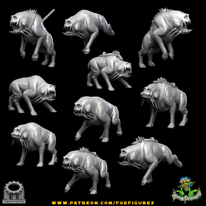 3d stampabile cani caccia selvaggio domare by nemico figure tavolo personaggi creature sci fi universo 3D print model - Mito3D