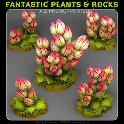 3d druckbar tropisch blumen by fantastisch pflanzen felsen tischplatte terrain fantasie 3d print model - Mito3D