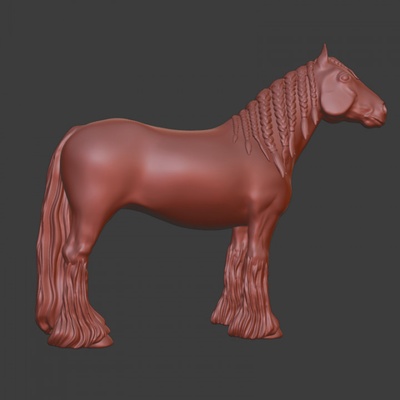 3d imprimable gitan cheval tressé crinière by impression poney jouets jeux escaladé modèles 3d print model - Mito3D