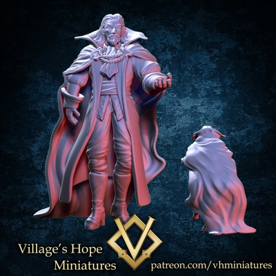 3d imprimible sangre noble vampiro dracula by pueblo esperanza miniaturas mesa caracteres criaturas 3d print model - Mito3D