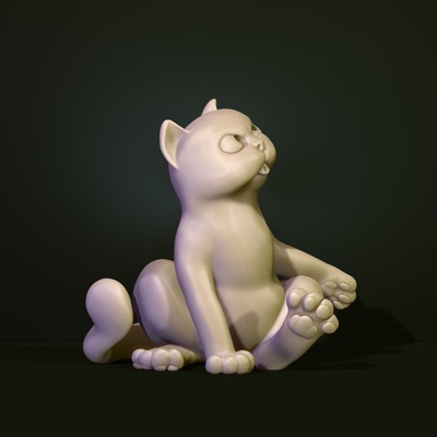 3d imprimível estatueta of bumbum gato by viktoriya kabanova tampo mesa personagens criaturas brinquedos jogos mecânico maravilhas 3d print model - Mito3D