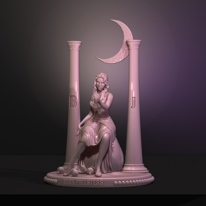 3d druckbar priesterin senior arcana tarot by viktoriya kabanova tischplatte zeichen kreaturen fantasie universum spielzeuge spiele mechanisch wunder 3D print model - Mito3D