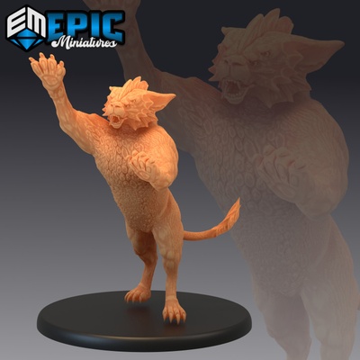 3d imprimable aquatique tigre attaquer prédateur lion sauvage marais animal rencontre by epic miniatures table personnages créatures 3d print model - Mito3D