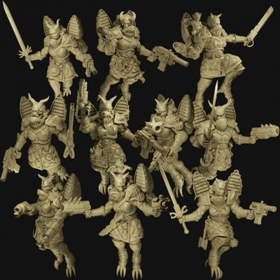 3d imprimible adeptos of asmodeus valquirias by zbsminiaturas mesa juego guerra 3d print model - Mito3D