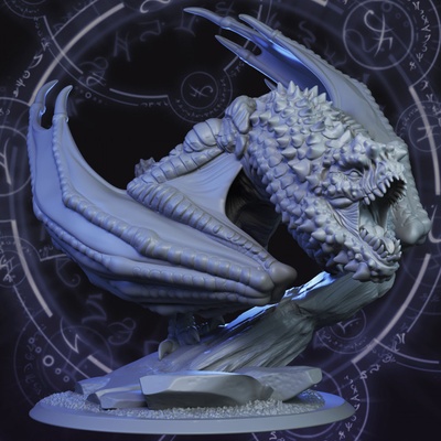 3d printable 13 mountian wyvern by sergeant hammer tabletop characters & creatures fantasy universe wargaming 3d print model - Mito3D