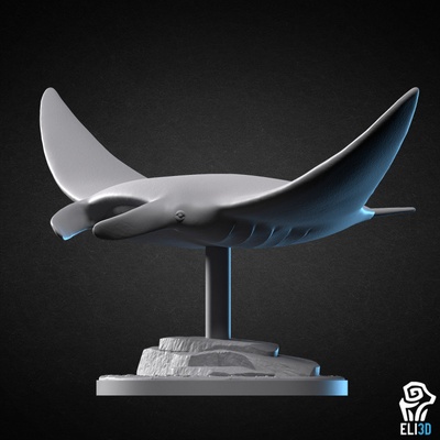 3d imprimible manta rayo animal by mesa caracteres criaturas 3d print model - Mito3D