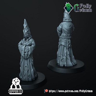 3d yazdırılabilir korku derin kültist ver 1 by poligrimm masaüstü karakterler yaratıklar fantezi evren 3d print model - Mito3D