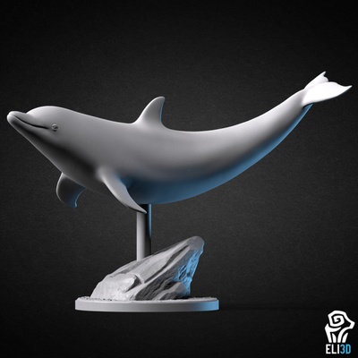 3d druckbar delfin tier by tischplatte zeichen kreaturen 3d print model - Mito3D