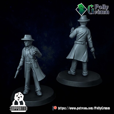 3d printable horror deep lovecraft miniature occult detective by pollygrimm tabletop characters & creatures fantasy universe 3d print model - Mito3D