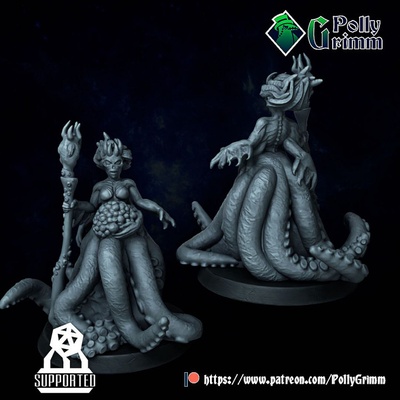 3d imprimível horror profundo lovecraft miniatura mãe hidra 1 by pollygrimm tampo mesa personagens criaturas fantasia universo 3d print model - Mito3D