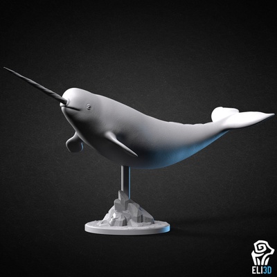 3d imprimable narval animal by table personnages créatures 3d print model - Mito3D