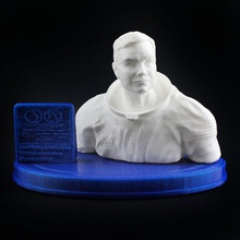 neil armstrong bust & moon landing plaque fan art space store nasa 3d print model - Mito3D