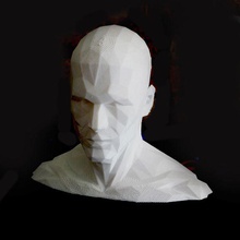 poly head - remix & garden figure human model portrait sculpture lowpoly 3d print model - Mito3D