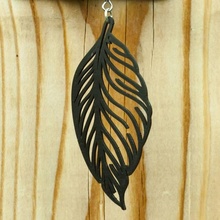 earrings feather 1 jewellery feathers 3d printing printed 3d print model - Mito3D