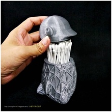 penguin cotton swab holder & garden voronoi meshmixer tinkercad 3d print model - Mito3D