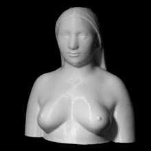 female bust scan 3d print model - Mito3D