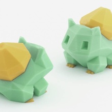 low-poly bulbasaur - multi dual extrusion version fan art nintendo facet game geometric pokemon retro simple turtle ultimaker videogame boy pikachu colour lowpoly prusa gameboy geometry tortoise color polygon squirtle dualextruder sigma prusai3 poly 3d print model - Mito3D
