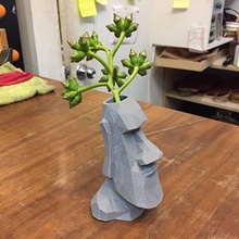moai single flower vase & garden 3d print model - Mito3D