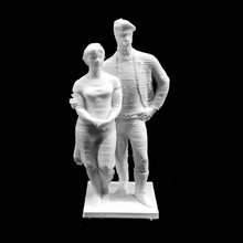 collective farm youths scan man woman 3d print model - Mito3D