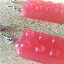 lego earrings jewellery 3d print model - Mito3D