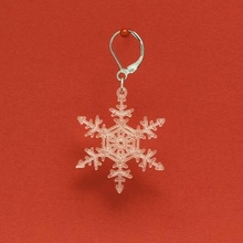 earrings snowflake 2 jewellery christmas winter xmas snow snowflakes 3d printing printed 3d print model - Mito3D