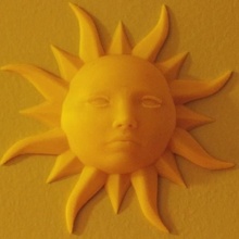 sol cara jardín decoración richard swika sunface luz 3d print model - Mito3D