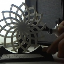 hypnotic desk mechanism & garden gadget gears crank kineticart 3d print model - Mito3D