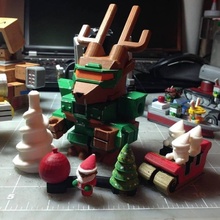 mech Stadt Reh Spielzeug Spiele Weihnachten Niedlich Roboter santa mecha Schlitten mas mechcity battlebeasts 3d print model - Mito3D