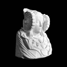 dama elche scan busto escultura mujer piedra caliza 3d print model - Mito3D