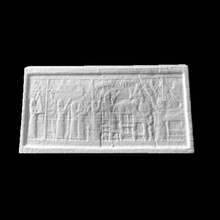 ashurbanipal queen enjoying banquet scan ancient architecture relief 3d print model - Mito3D