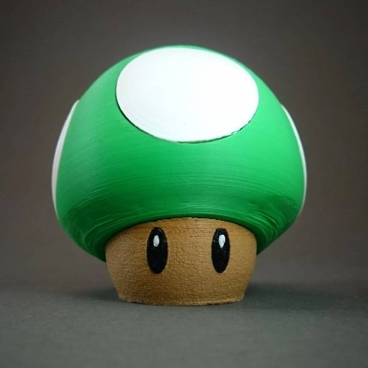 power up mushroom mario fan art nintendo cartone animato carino figurina gioco retrò carattere robox forge3d supermariorun 3D print model - Mito3D