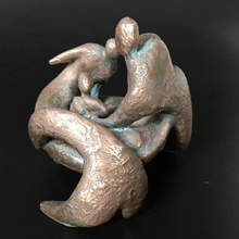 mother children education art sculpture mermaid 3d print model - Mito3D