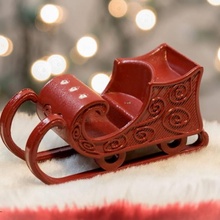 sleigh ornament & garden christmas santa sled 3d print model - Mito3D