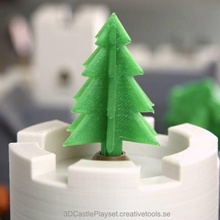 simple 3d imprimable arbre pin jardin décoration d'arbre miniature pinetree treemodel 3dcastleplayset 3d print model - Mito3D