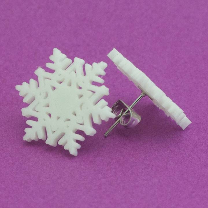 brincos floco neve 1 jóias natal inverno flocos impressão 3d Impressos 3D print model - Mito3D